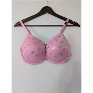 Victoria's Secret Pink Gold Butterfly Foil T-Shirt Bra 34DD Underwire NWT